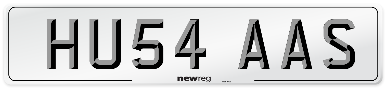 HU54 AAS Number Plate from New Reg